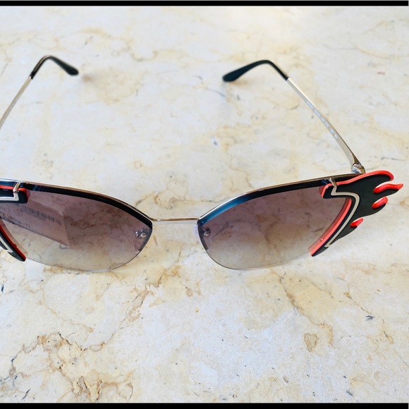 Prada 64mm Cat Eye Flame Sunglasses - Picture 7 of 7